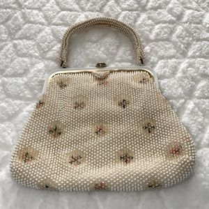 Vintage crochet beaded bag and coin purse.